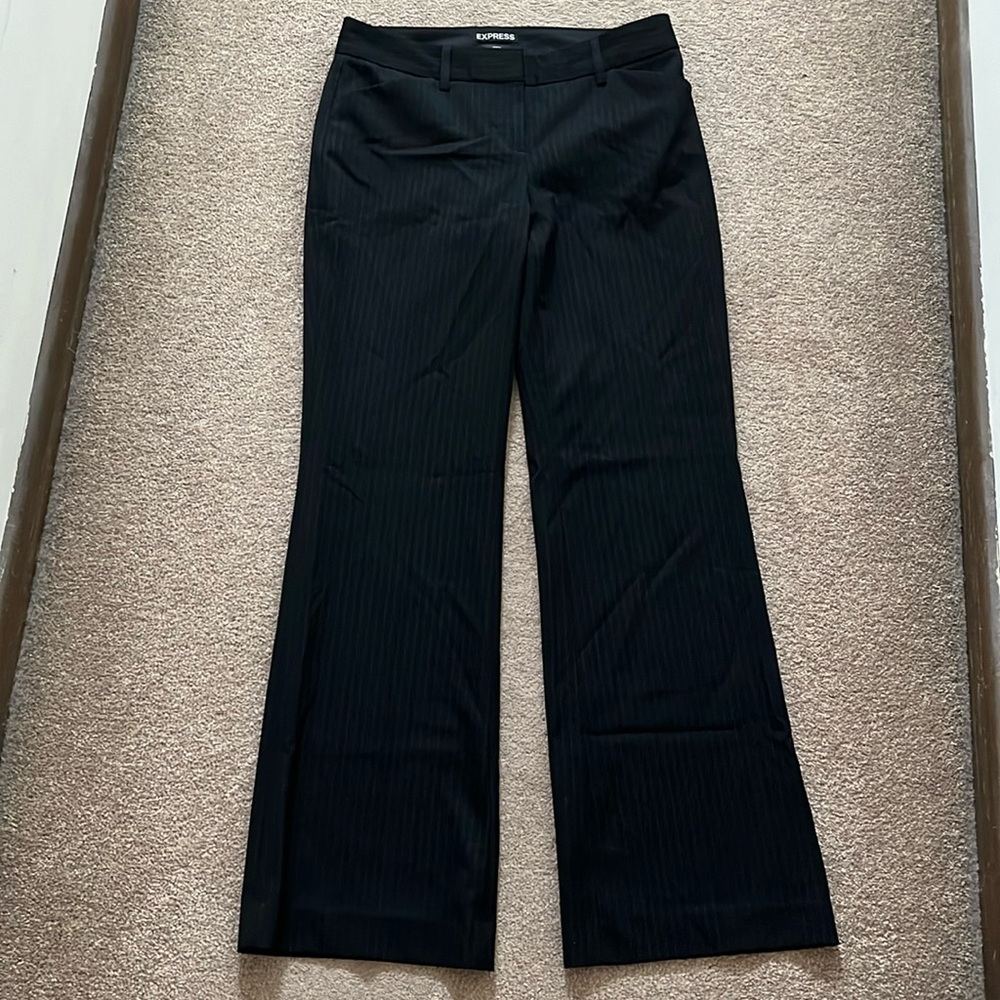 Express Black Pinstripe Editor Pants Size 0S